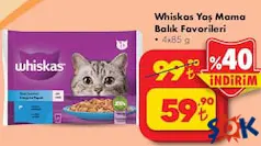 Whiskas Yaş Mama Balık Favorileri 4x85 g