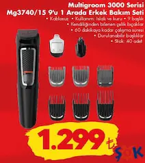 Philips Multigroom 3000 Serisi MG3740/15 9'u 1 Arada Erkek Bakım Seti