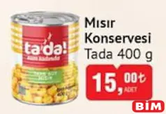 Tada Mısır Konservesi 400 g