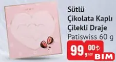 Patiswiss Sütlü Çikolata Kaplı Çilekli Draje 60 g