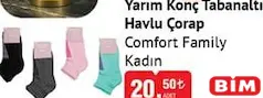 Comfort Family Yarım Konç Tabanaltı Havlu Çorap Kadın