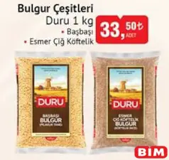 Duru Başbaşı/Esmer Çiğ Köftelik Bulgur Çeşitleri 1 kg