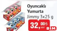 Jimmy Oyuncaklı Yumurta 3x25 g