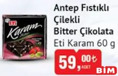 Eti Karam Antep Fıstıklı Çilekli Bitter Çikolata 60 g