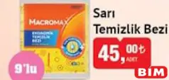 Sarı Temizlik Bezi 9'lu