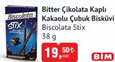 Biscolata Stix Bitter Çikolata Kaplı Kakaolu Çubuk Bisküvi 38 g