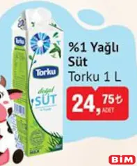 Torku %1 Yağlı Süt 1 L