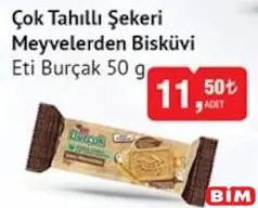 Eti Burçak Çok Tahıllı Şekeri Meyvelerden Bisküvi 50 g