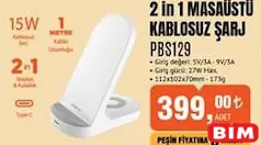 Polosmart 2 in 1 Masaüstü Kablosuz Şarj PBS129