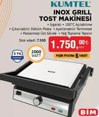 Kumtel İnox Grill Tost Makinesi