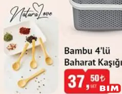 NaturaLove Bambu 4'lü Baharat Kaşığı