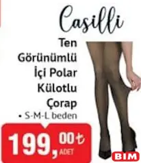 Casilli Ten Görünümlü İçi Polar Külotlu Çorap