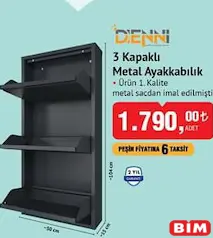 Denni 3 Kapaklı Metal Ayakkabılık