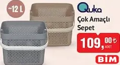 Quka Çok Amaçlı Sepet 12 L