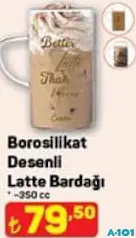 Borosilikat Desenli Latte Bardağı 350 cc