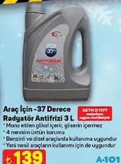 Araç İçin -37 Derece Radyatör Antifrizi 3 L