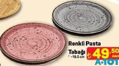 Renkli Pasta Tabağı 19,5 cm