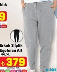 Erkek 3 İplik Eşofman Altı