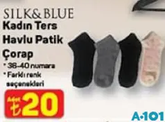 Silk&Blue Kadın Ters Havlu Patik Çorap