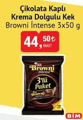 Eti Browni Intense Çikolata Kaplı Krema Dolgulu Kek 3x50 g