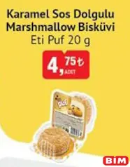 Eti Puf Karamel Sos Dolgulu Marshmallow Bisküvi 20 g