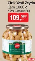 Cem Çizik Yeşil Zeytin 1000 g