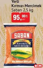 Saban Yerli Kırmızı Mercimek 2,5 kg