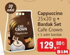 Cafe Crown Cappuccino 25 X 20g + Bardak Set