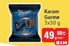 Eti Karam Gurme Çikolatalı Gofret 3x50 g