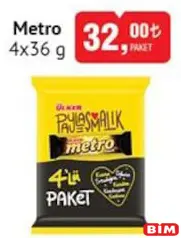 Ülker Metro Çikolata 4x36 g