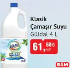 Güldal Klasik Çamaşır Suyu 4 L