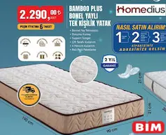 Homedius Bamboo Plus Bonel Yaylı Tek Kişilik Yatak