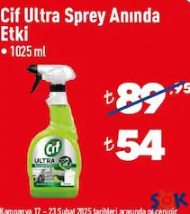 Cif Ultra Sprey Anında Etki 1025 ml