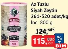 İnci Az Tuzlu Siyah Zeytin 800 g