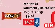 Eti Canga Yer Fıstıklı Karamelli Çikolata Bar 45 g