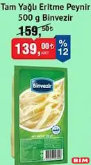 Binvezir Tam Yağlı Eritme Peynir 500 g