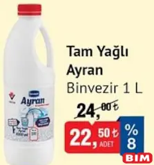 Binvezir Tam Yağlı Ayran 1 L