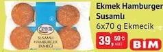 Ekmekcik Ekmek Hamburger Susamlı 6x70 g