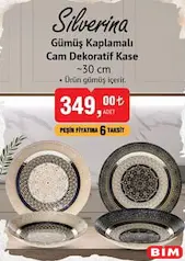 Silverina Gümüş Kaplamalı Cam Dekoratif Kase