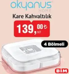 Okyanus Home Kare Kahvaltılık 4 Bölmeli