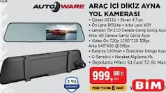 Autoware Araç İçi Dikiz Ayna Yol Kamerası