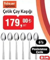 Hisar Optima Çelik Çay Kaşığı 6'lı