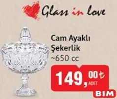 Glass in Love Cam Ayaklı Şekerlik 650 cc