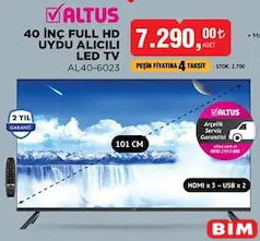 Altus 40 İnç Full Hd Uydu Alıcılı LED TV Televizyon