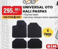 Erpar Universal Oto Halı Paspas 4 Parça