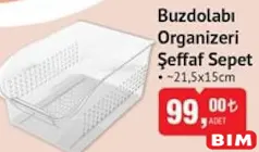 Buzdolabı Organizeri Şeffaf Sepet