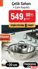 Hisar Optima Çelik Sahan Cam Kapaklı