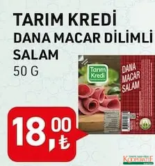 Tarım Kredi Dana Macar Dilimli Salam 50 g