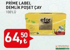 Efor Prime Label  Demlik Poşet Çay 100'lü