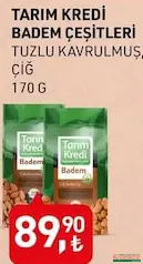 Tarım Kredi Badem Çeşitleri Tuzlu Kavrulmuş/Çiğ 170 g